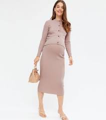 Check spelling or type a new query. Maternity Camel Ribbed Knit Cardigan And Midi Dress Set New Look