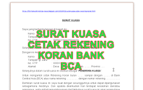 Download file doc dan pdf 29+ contoh surat kuasa berbagai keperluan yang baik dan benar. Surat Kuasa Cetak Rekening Koran Doc Pdf Format Administrasi Desa