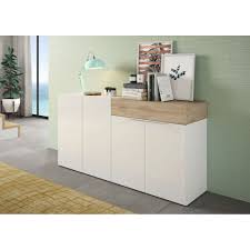 Aparador blanco mueble diseó moderno zur fotostrecke. Mueble Aparador Moderno De Salon En Blanco Y Roble En Kit De 160 Cm
