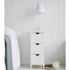 Dorset Max 25cm Narrow White Bedside Table The White Lighthouse Slim Bedroom Furniture