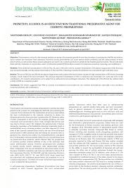 Preservatives refers to the functional name for a wide variety of compounds that help slow or prevent bacterial growth in a wide range of products. Pdf Phenethyl Alcohol Is An Effective Non Traditional Preservative Agent For Cosmetic Preparations