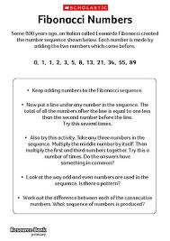 Maybe u can understand something from the below information. Fibonacci Numbers Primary Ks2 Teaching Resource Scholastic