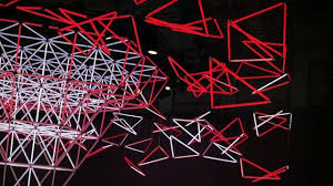 Kinetic Lights Sculpture With Dmx Winches And Led Triangle Lights For Vodafone Ifa 2015 Eurovision Light Sculpture Light Architecture Triangle Art