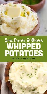 Heavenly Sour Cream And Chives Whipped Potatoes Whipped Potatoes Recipes How To Cook Potatoes