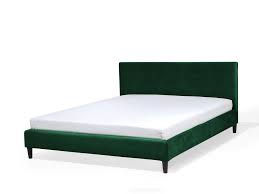 The oversize gingham on the bed skirt and. Velvet King Size Bed Emerald Green Tineo