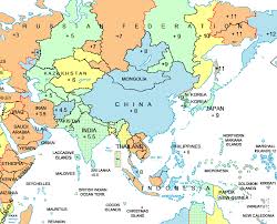 Asia Time Zone Map