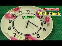 How to make wall clock at home: Homemade Wall Clock make by Plastic plate/  Amazing Creative IDEA