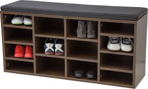 Sieht gut aus, ist praktisch und erfüllt seinen zweck. Schuhschrank Vincent Mit Sitzkissen 104cm Nussbaum Kommode Schuhregal Sitzbank Ebay
