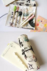 Fountain Pen Case Japanese Style Fountain Pen Roll Fabric Artist Roller Animal Illustration Calligraphy Pen Case Off White In 2020 Roll Up Pencil Case Japanese Stationery Pen Case