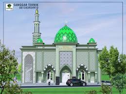 Asssalamualaikum.desain masjid di palembang dari client bapak farul, masjid ini mempunyai ukuran 12 x 12 m untuk bangunan induknya dan selasar depan lebar 4 m. Gambar Desain Masjid Modern 2 Lantai Sanggar Teknik