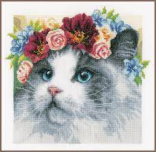 4.5 out of 5 stars. Lanarte Counted Cross Stitch Kit Flower Crown Ragdoll Cross Stitch Corner
