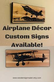 Airplane Decor Airplane Gift For Him Man Cave Gift For Him Aircraft Gift Military Gift Wooden Carved Signs Custom Sign Personalized Signs