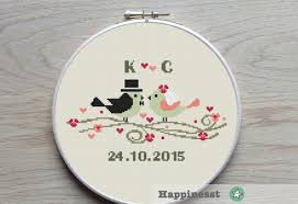 Aida 14, white 170w x 184h stitches size(s): Modern Wedding Cross Stitch Pattern Wedding Birds Customizable Pdf Diy I Wedding Cross Stitch Patterns Modern Cross Stitch Patterns Wedding Cross Stitch