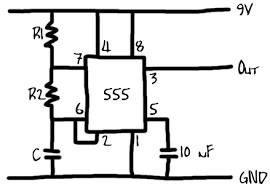 In astable the 555 timer uses a resistor and capacitor to create a cycling function. 555 Timer Astable Multivibrator Itectec