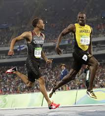 A d g site @adgholidayclassic @adgfamfoundation www.racewithme.ca. Usain Bolt Laughs With Rival Canadian Runner As He Wins 200m Semis Usain Bolt Usain Bolt Workout Olympic Hero