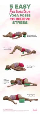 5 Easy Restorative Yoga Poses To Relieve Stress Restorative Yoga Poses Restorative Yoga Restorative Yoga Sequence