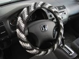 Black And White Steering Wheel Cover Crochet Steering Wheel Cover Wheel Cozy Dark Grey True Grey Soft White Cswc 11d Wheel Cover Steering Wheel Cover Steering Wheel
