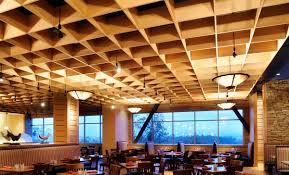 Beautify your space with the upscale look of a shallow coffered ceiling panel. Wooden Suspended Ceiling Cubes Rulon Company Panel Wire