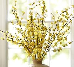 Faux Forsythia Branch Pottery Barn April Flowers Spring Arrangements Artificial Flowers