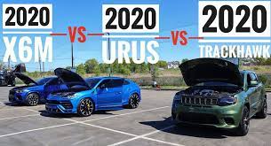 Lamborghini Urus Vs Bmw X6 M Vs Jeep Gc Trackhawk Which Is The Fastest Of Them All Carscoops Bmw X6 Bmw Jeep