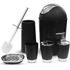 Niue norfolk island northern mariana islands norway oman others1 pakistan palau palestine panama papua new guinea paraguay peru philippines pitcairn islands poland portugal puerto rico qatar reunion romania. Dergixee 6 Piece Bathroom Accessories Set Luxury Bath Sets Lotion Dispenser Toothbrush Holder Bathroom Tumblers Soap Dish Trash Can Toilet Brush Set Black Buy Online In Pakistan At Desertcart Pk Productid 84110879