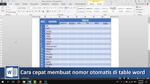 Cara Cepat Membuat Nomor Urut Otomatis Pada Table Di Word Tutorial89 Tutorial Microsoft Word Di Video Ini Kita Akan Belajar Bagaima Microsoft Belajar Video