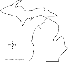 Outline Map Michigan Enchantedlearning Com Michigan Outline Map Of Michigan Michigan Art