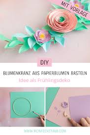 Diy Blumenkranz Aus Papierblumen Basteln Stud Earrings