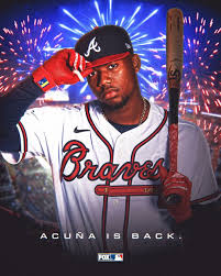 HE'S BACK. ⚡️ The Atlanta Braves officially announced that Ronald Acuña Jr.  will make his season debut tomorrow. VIA MLB
