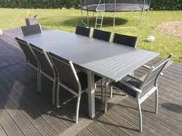 chicago table de jardin a rallonge extensible 175 245cm en aluminium et textilene 8 places ensemble design et moderne table de jardin mobilier jardin table