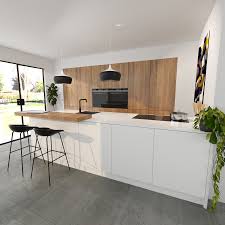 nove keukens wit kookeiland met houten kastenwand en bar cuisine design moderne cuisine moderne ilot de cuisine moderne
