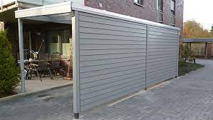 Carport Grau 2018 Schmales Carport Mit Wandverkleidung Und Lichtplatten Embroidered Patches Com Tende Oscuranti Tettoia Tende