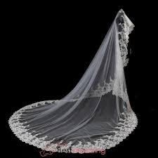 Many brides will not even think beyond a veil, when they consider their wedding ensemble. Buy Wedding Veils Cathedral Length Lace Applique Edge Bestweddingveil