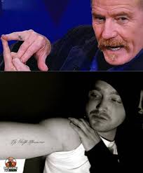 Did you know? 🧪💉 On the very last day of filming Breaking Bad in 2013,  Bryan Cranston and Aaron Paul decided to mark the end of an era —  literally. Aaron got “