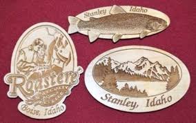 Custom engraved magnets by Real Wood Jewelry/Lowman Log Works Inc. in  Lowman Area