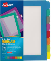 Made of white paper with clear tabs. Dividers Avery Com