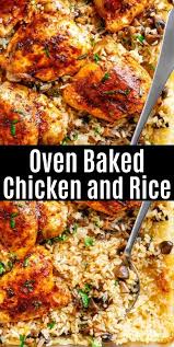 Everyday Cooking Inspiration Oven Baked Chicken And Rice Recipe Chicken Thights Recipes Oven Baked Chicken Baked Chicken