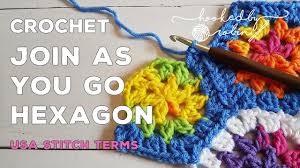 Join As You Go Crochet Hexagon Tutorial Jayg No Sew Method Youtube How to crochet a solid granny square for beginners | bella coco. join as you go crochet hexagon tutorial jayg no sew method
