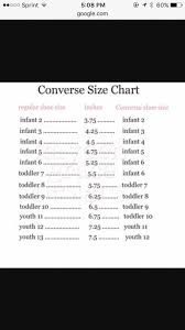 organized converse size chart for toddlers iron fist shoes