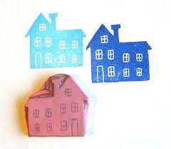 hand carved rubber stamp handmade house stamp etsy stempel bastelideen do it yourself baby