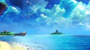 Chrono Trigger Beach Drawing Blue Ocean Wallpaper 1920x1080 67454 Beach Background Anime Scenery Beach Drawing