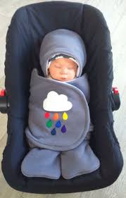 Car Seat Cosy Wrap Grey And White With Rain Cloud And Rainbow Rain Drops Car Seats Knotted Baby Headband Baby Car Seats