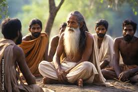 Canvas Wall Art Old indian guru surrounded by his disciples, Adrian Grosu