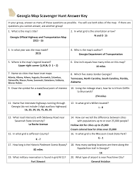 georgia map scavenger hunt answer key