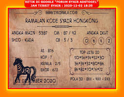 Kode Syair Adstogel Hk 1 Desember 2020