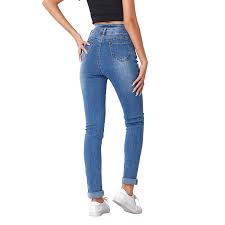 Le mannequin porte une taille 40. Jeans Taille Haute Slim Chic And Bohemian