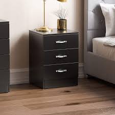 Top storage ideas for tiny homes. Vida Designs Black Chest Of Drawers 3 Drawer With Metal Handles And Runners Unique Anti Bowing Drawer Support Riano Bedroom Storage Furniture Amazon Co Uk Kitchen Home