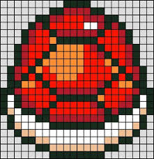 Carapace Rouge Super Mario En Perle Hama Mini Perler Bead Mario Pixel Art Perler Patterns