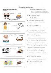 Apostrophe worksheet have an image. Possessive Apostrophes Part 1 Esl Worksheet By Amna 107