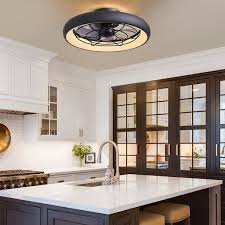Caged Ceiling Fan With Dimmable Light